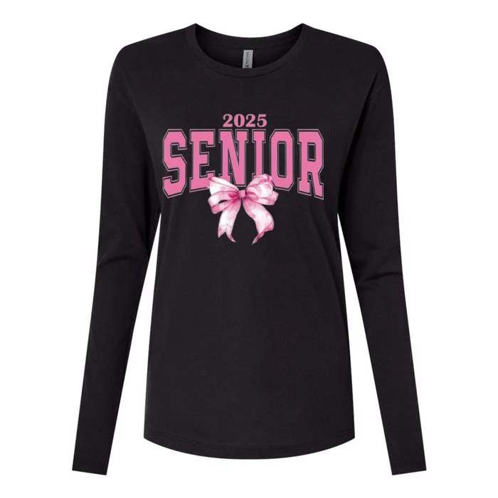 Coquette Senior 2025 Back To School Bow Senior 2025 Womens Cotton Relaxed Long Sleeve T-Shirt