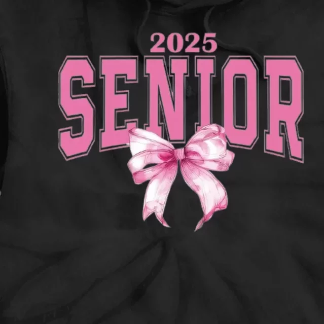 Coquette Senior 2025 Back To School Bow Senior 2025 Tie Dye Hoodie