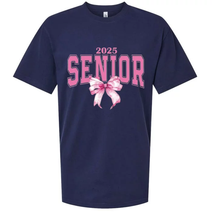 Coquette Senior 2025 Back To School Bow Senior 2025 Sueded Cloud Jersey T-Shirt