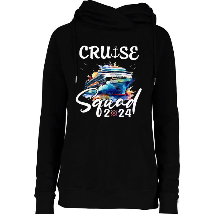 Cruise Squad 2024 Matching Family Cruise Trip Womens Funnel Neck Pullover Hood