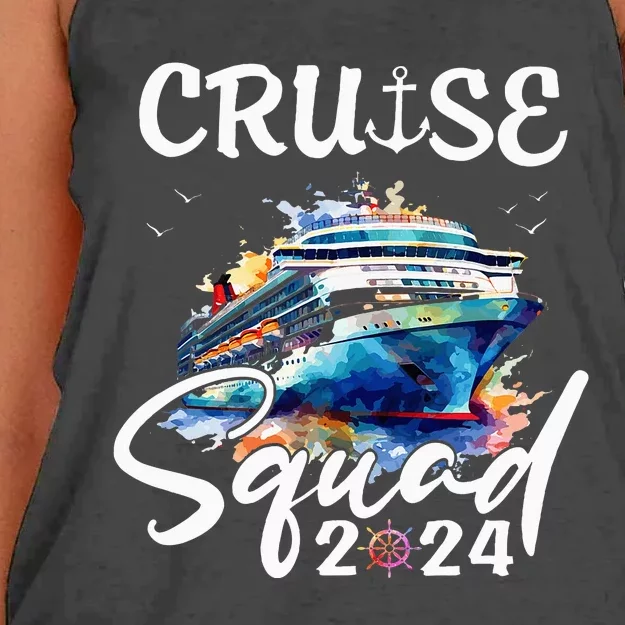 Cruise Squad 2024 Matching Family Cruise Trip Women's Knotted Racerback Tank