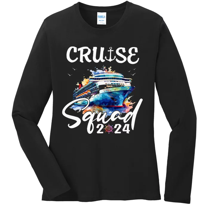 Cruise Squad 2024 Matching Family Cruise Trip Ladies Long Sleeve Shirt