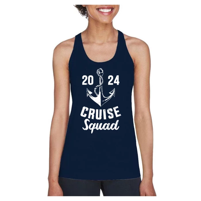 Cruise Squad 2024 With Anchor For Cruising Crew Women's Racerback Tank