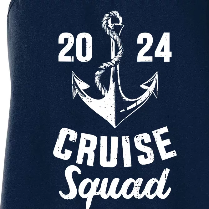 Cruise Squad 2024 With Anchor For Cruising Crew Women's Racerback Tank