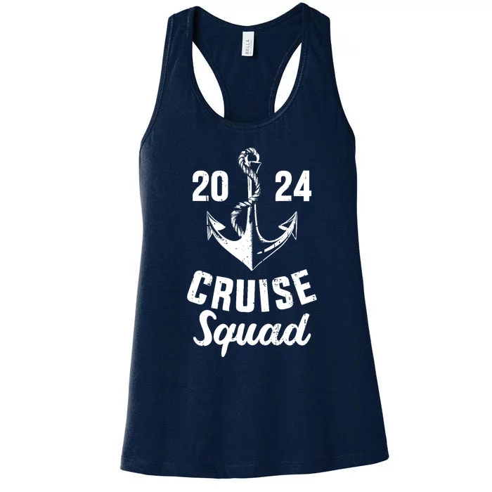 Cruise Squad 2024 With Anchor For Cruising Crew Women's Racerback Tank