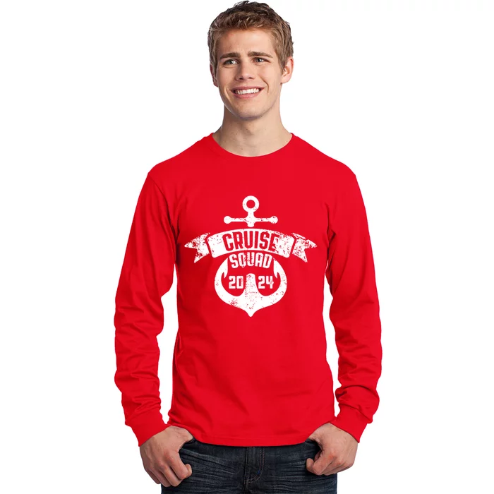 Cruise Squad 2024 With Anchor Cruise Squad 2024 Sailing Gift Long Sleeve Shirt