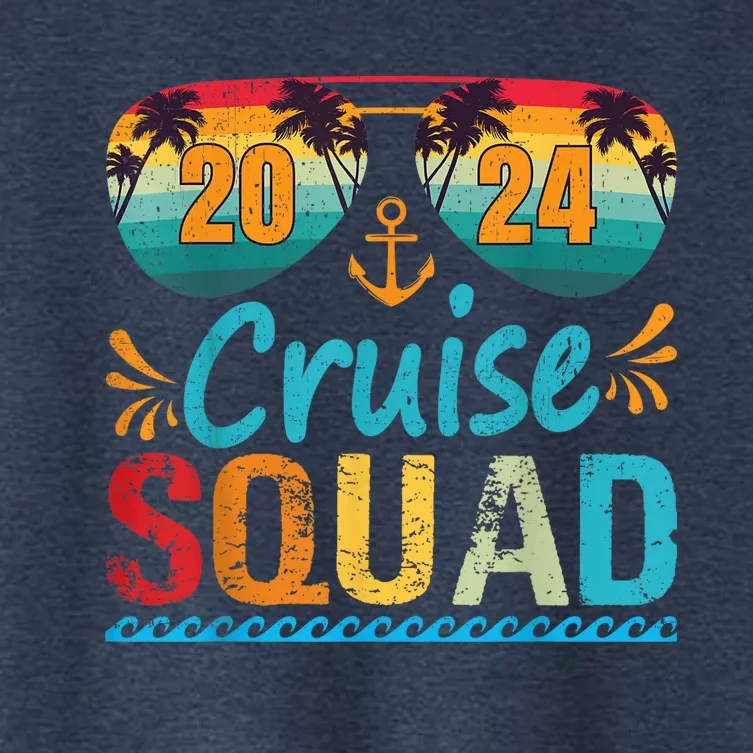 Cruise Squad 2024 Shirt Cruise Ship Party Vacation Trip 2024 Women's Crop Top Tee