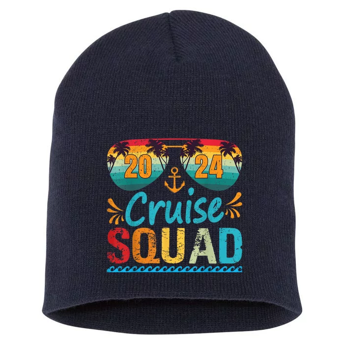 Cruise Squad 2024 Shirt Cruise Ship Party Vacation Trip 2024 Short Acrylic Beanie