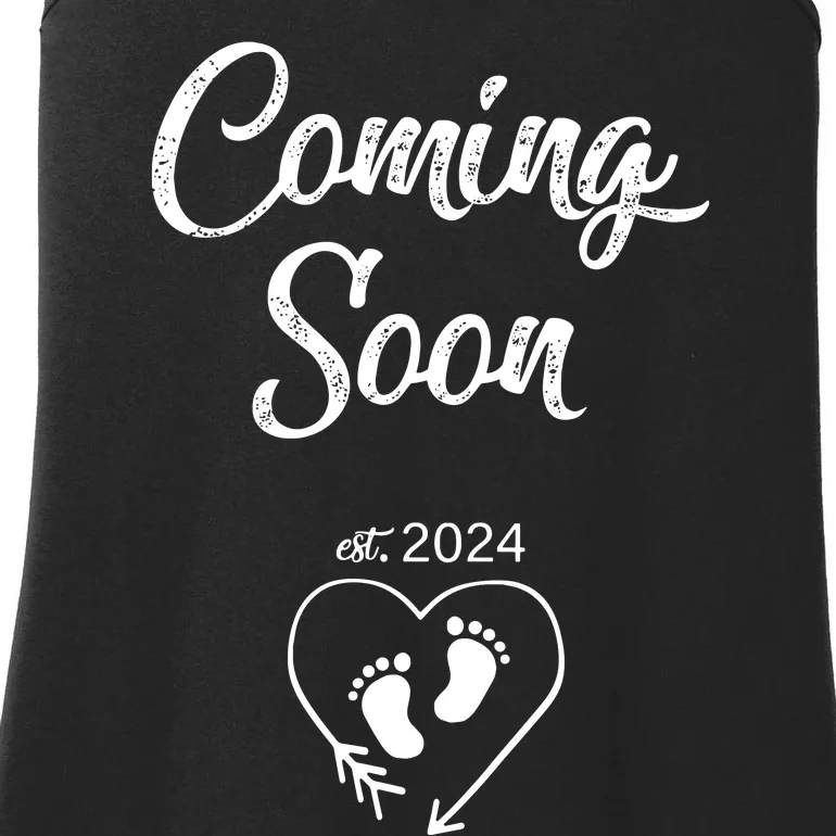 Coming Soon 2024 Pregnancy Announcement Mothers Day Mom Ladies Essential Tank