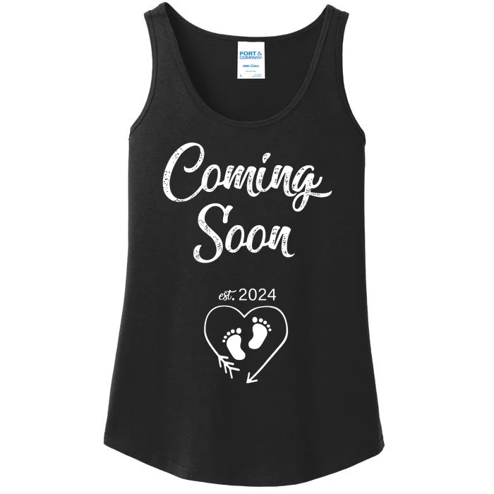 Coming Soon 2024 Pregnancy Announcement Mothers Day Mom Ladies Essential Tank