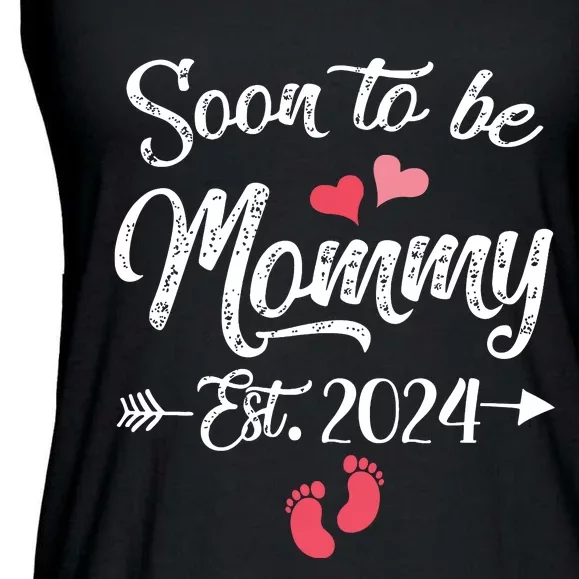 Coming Soon 2024 Soon To Be Mommy 2024 Ladies Essential Flowy Tank