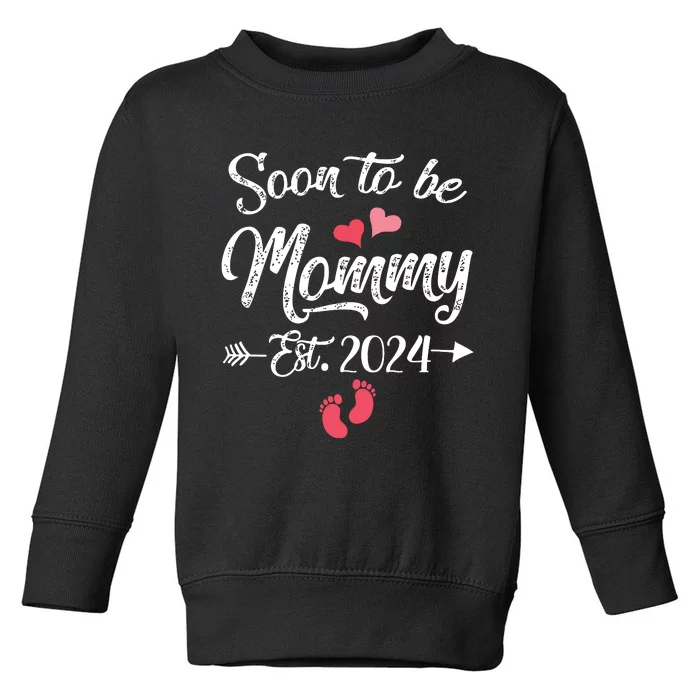 Coming Soon 2024 Soon To Be Mommy 2024 Toddler Sweatshirt