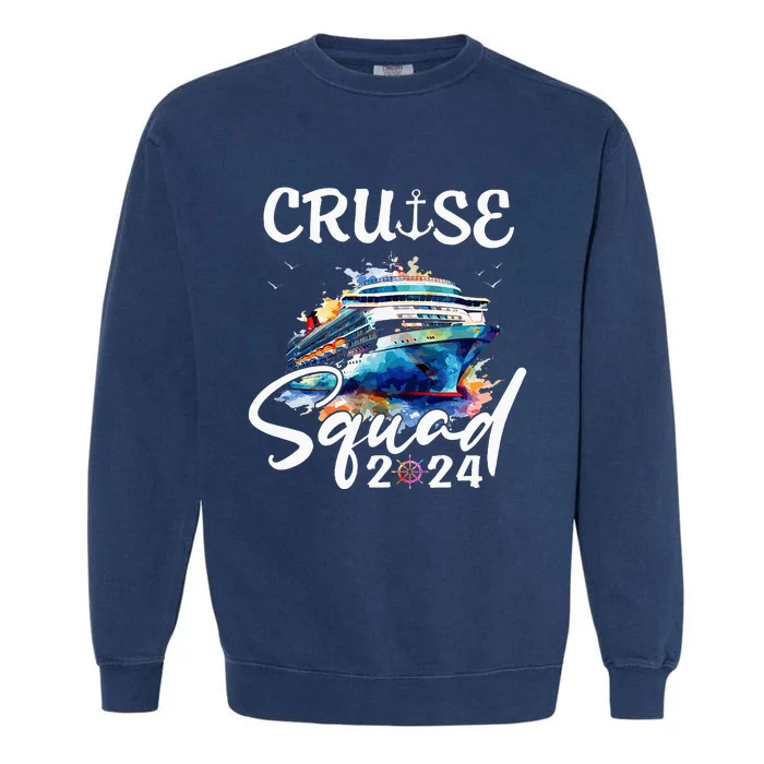 Cruise Squad 2024 Matching Family Cruise Trip Garment-Dyed Sweatshirt