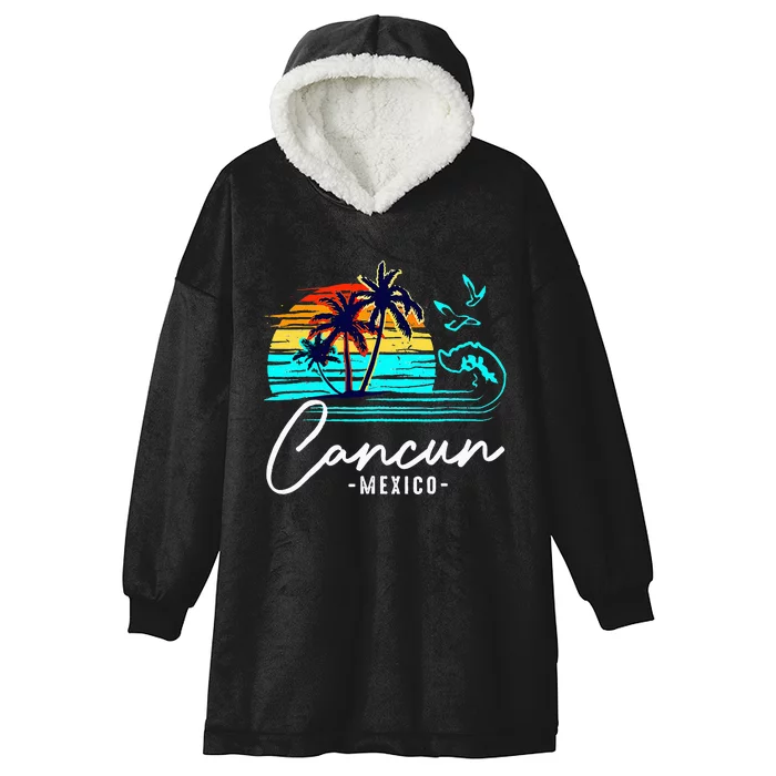 Cancun Souvenir 2024 Mexico Vacation Matching Family Group Hooded Wearable Blanket