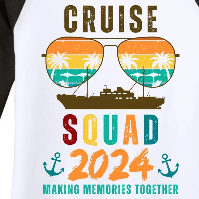 Cruise Squad 2024 Making Memories Together Women's Tri-Blend 3/4-Sleeve Raglan Shirt