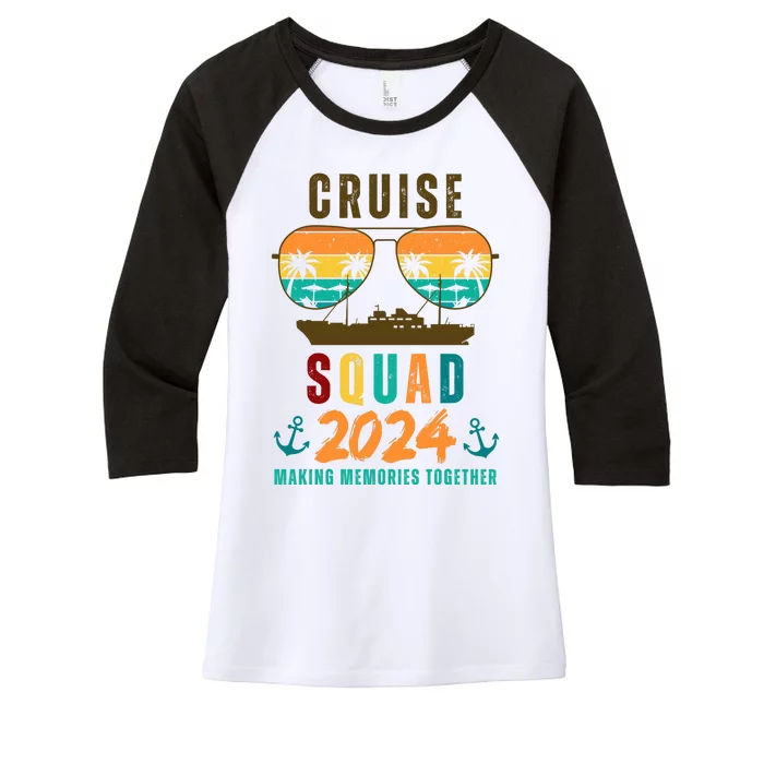 Cruise Squad 2024 Making Memories Together Women's Tri-Blend 3/4-Sleeve Raglan Shirt