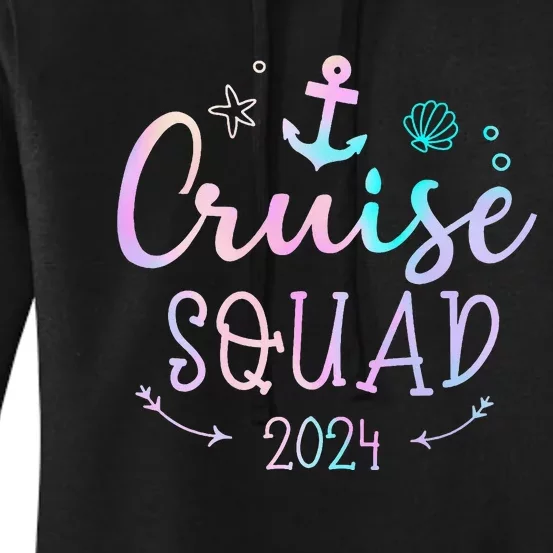 Cruise Squad 2024 Matching Family Group With Anchor Women's Pullover Hoodie