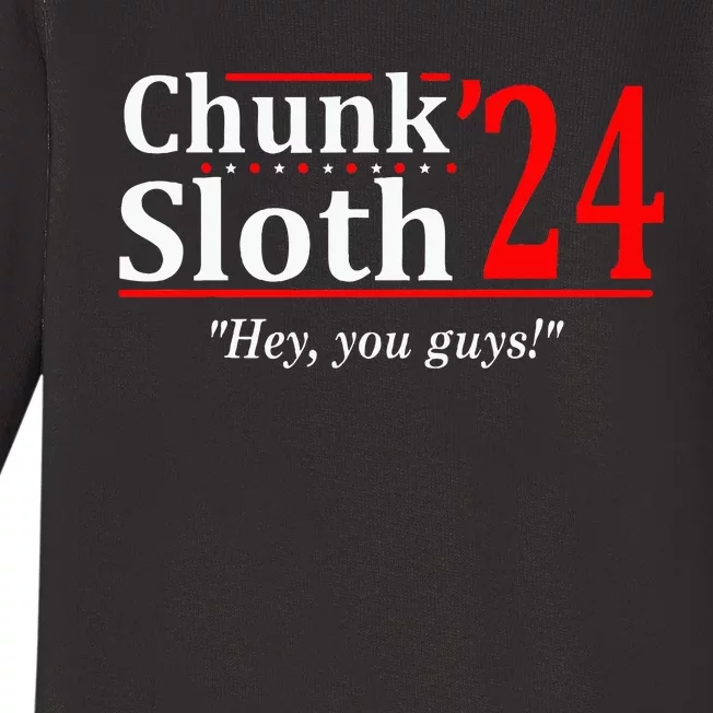 Chunk Sloth 24 Hey You Guys Baby Long Sleeve Bodysuit