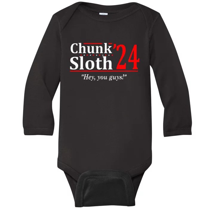 Chunk Sloth 24 Hey You Guys Baby Long Sleeve Bodysuit