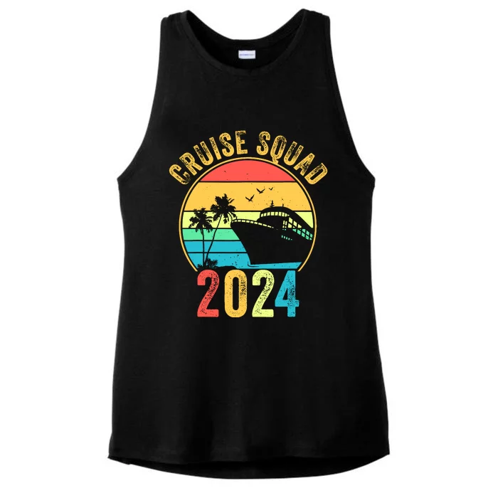 Cruise Squad 2024 Family Vacation Matching Family Group Ladies Tri-Blend Wicking Tank