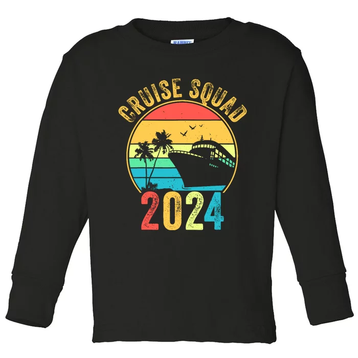 Cruise Squad 2024 Family Vacation Matching Family Group Toddler Long Sleeve Shirt