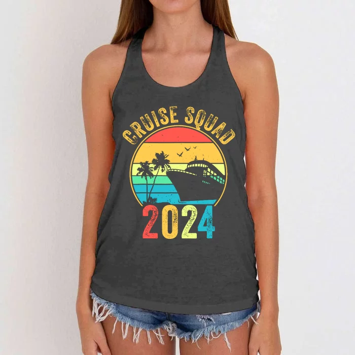 Cruise Squad 2024 Family Vacation Matching Family Group Women's Knotted Racerback Tank