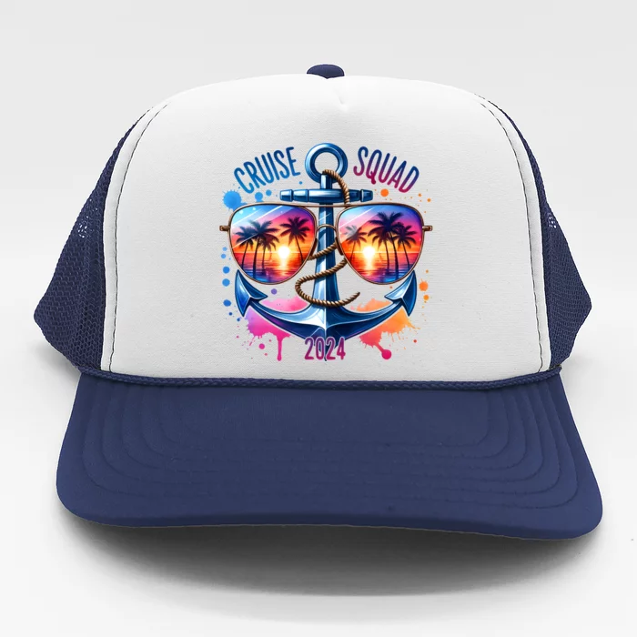 Cruise Squad 2024 Sunglass Matching Team Trucker Hat