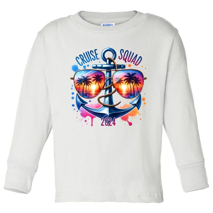 Cruise Squad 2024 Sunglass Matching Team Toddler Long Sleeve Shirt