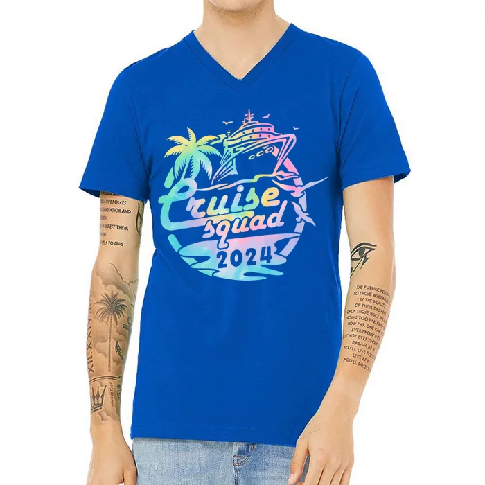 Cruise Squad 2024 Tropical Vacation V-Neck T-Shirt