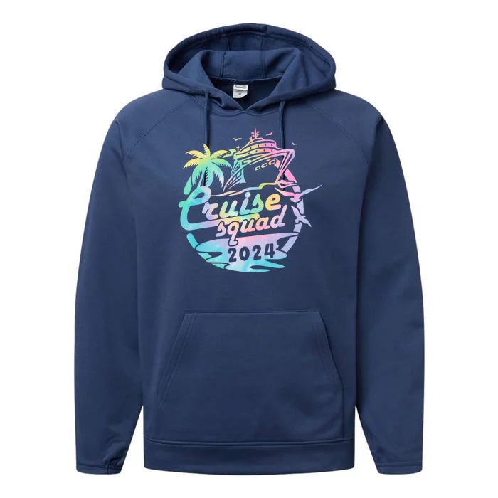 Cruise Squad 2024 Tropical Vacation Performance Fleece Hoodie