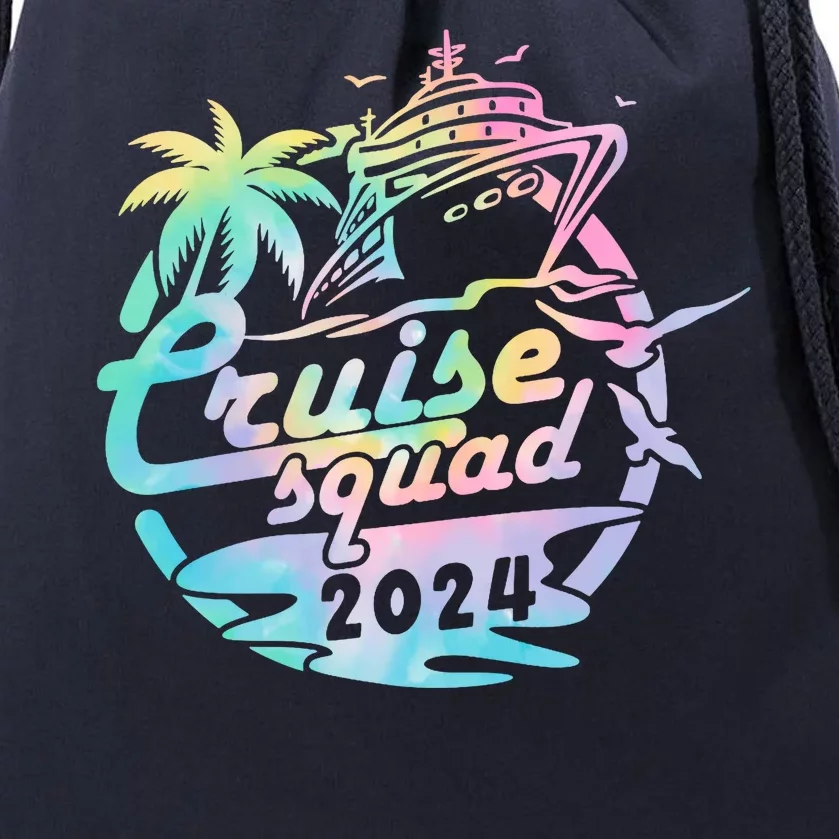 Cruise Squad 2024 Tropical Vacation Drawstring Bag