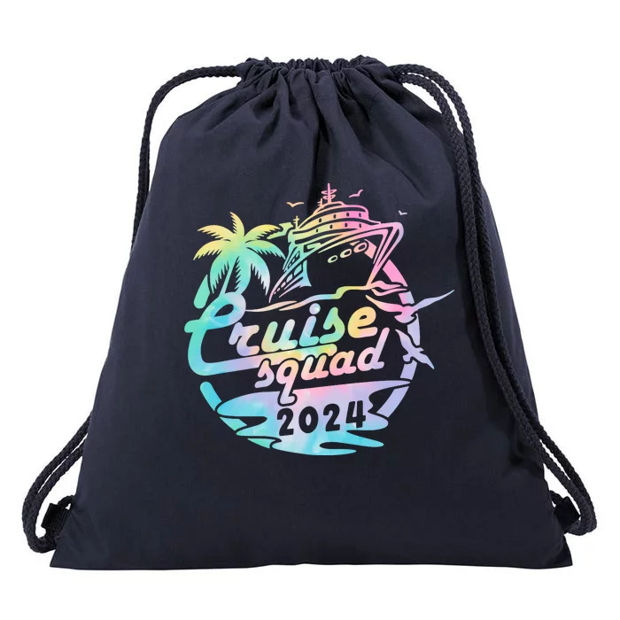 Cruise Squad 2024 Tropical Vacation Drawstring Bag