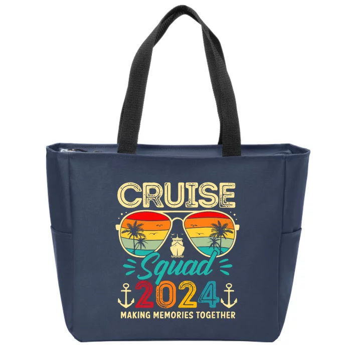 Cruise Squad 2024 Family Group Matching Summer Vacation Zip Tote Bag