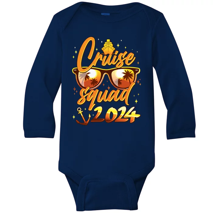 Cruise Squad 2024 Family Friends Vacation Baby Long Sleeve Bodysuit