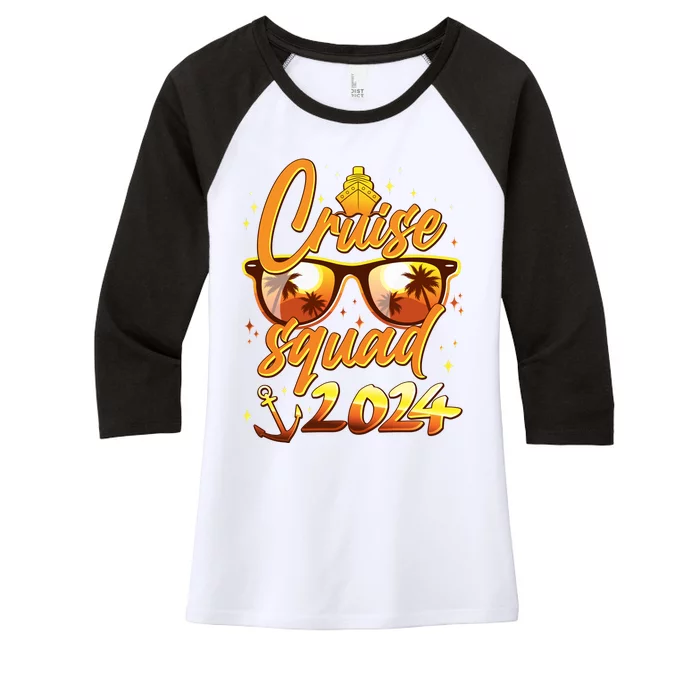 Cruise Squad 2024 Family Friends Vacation Women's Tri-Blend 3/4-Sleeve Raglan Shirt