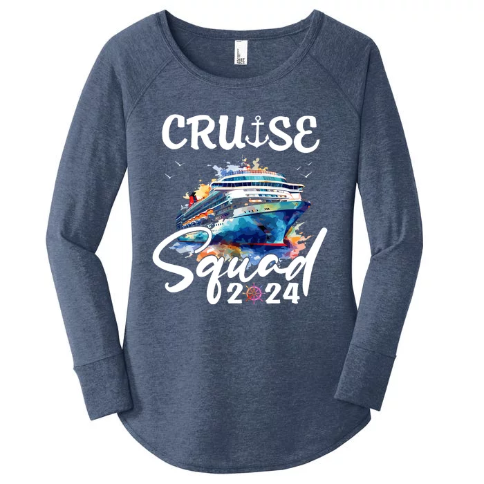 Cruise Squad 2024 Matching Family Cruise Trip Women's Perfect Tri Tunic Long Sleeve Shirt