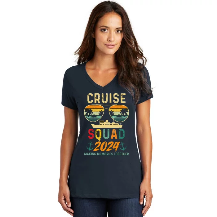 Cruise Squad 2024 Family Vacation Matching Group Summer Women's V-Neck T-Shirt