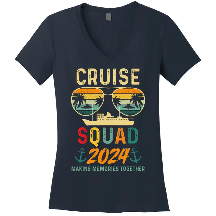 Cruise Squad 2024 Family Vacation Matching Group Summer Women's V-Neck T-Shirt