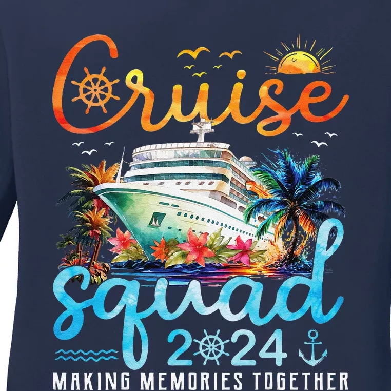 Cruise Squad 2024 Family Group Matching Summer Vacation Ladies Long Sleeve Shirt