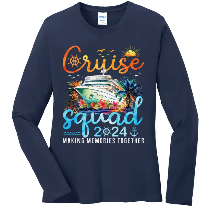 Cruise Squad 2024 Family Group Matching Summer Vacation Ladies Long Sleeve Shirt