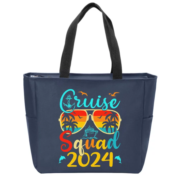 Cruise Squad 2024 Summer Vacation Matching Family Cruise Zip Tote Bag