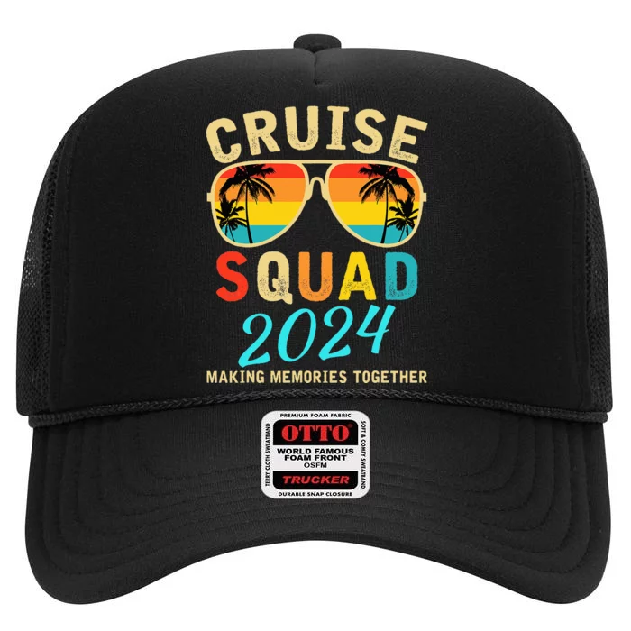 Cruise Squad 2024 Summer Vacation Matching Family Group High Crown Mesh Trucker Hat