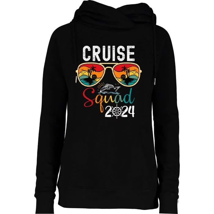 Cruise Squad 2024 Summer Beach Vacation Womens Funnel Neck Pullover Hood