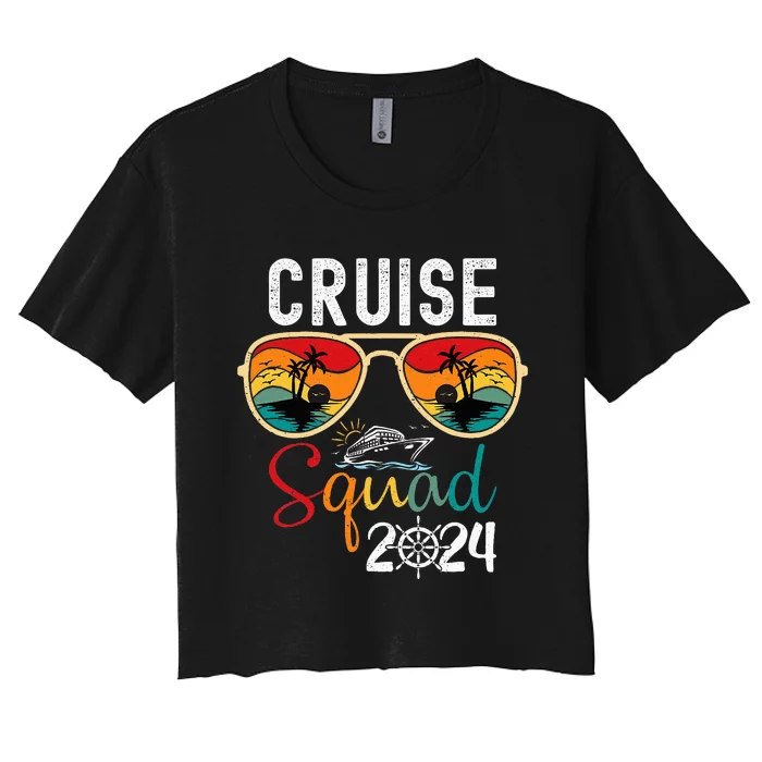 Cruise Squad 2024 Summer Beach Vacation Women's Crop Top Tee