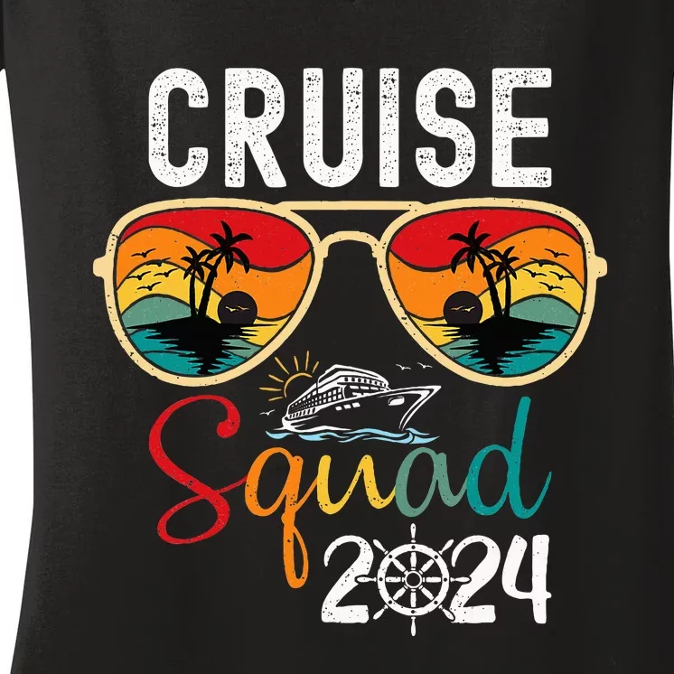 Cruise Squad 2024 Summer Beach Vacation Women's V-Neck T-Shirt