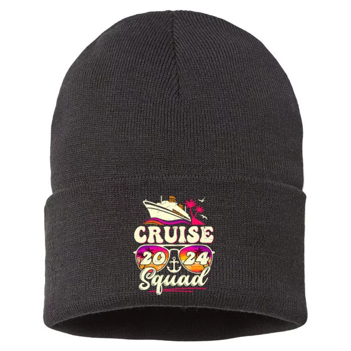 Cruise Squad 2024 Family Vacation Matching Family Group Sustainable Knit Beanie