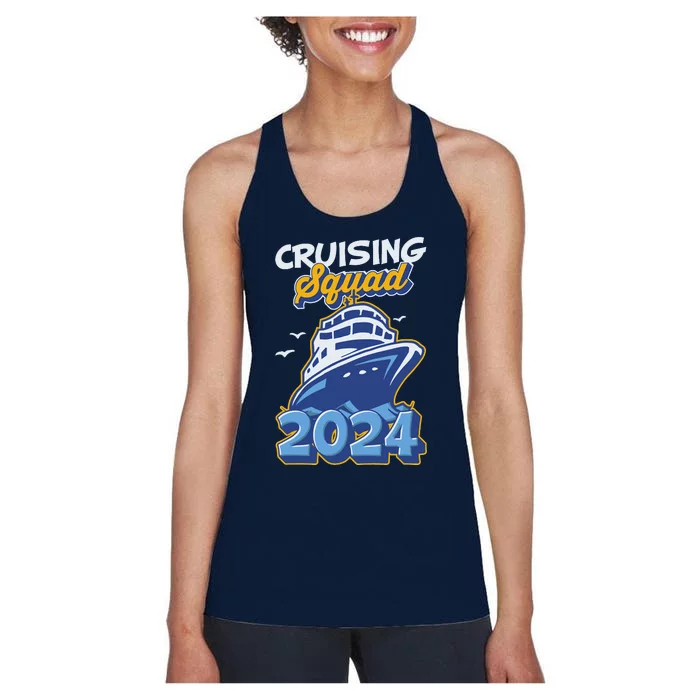 Cruising Squad 2024 Vacation Trip Party Ship Cruise Women's Racerback Tank