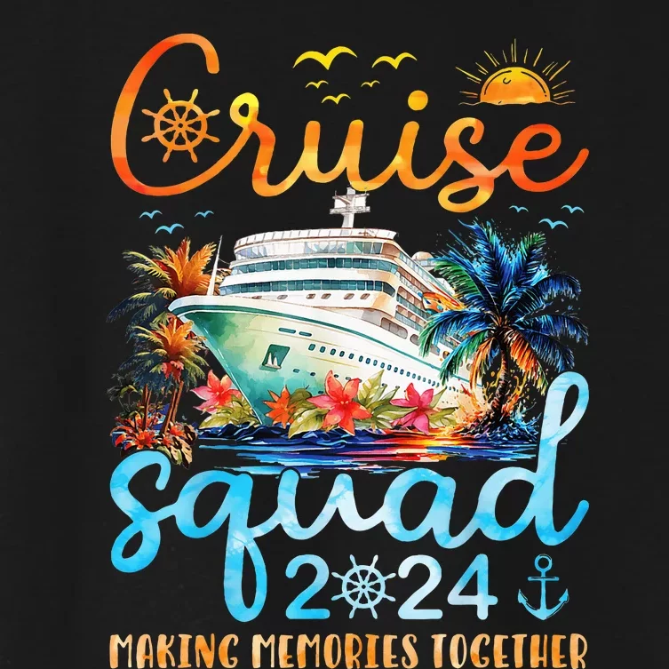 Cruise Squad 2024 Summer Vacation Matching Family Group Women's Crop Top Tee