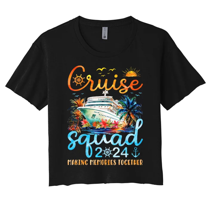 Cruise Squad 2024 Summer Vacation Matching Family Group Women's Crop Top Tee