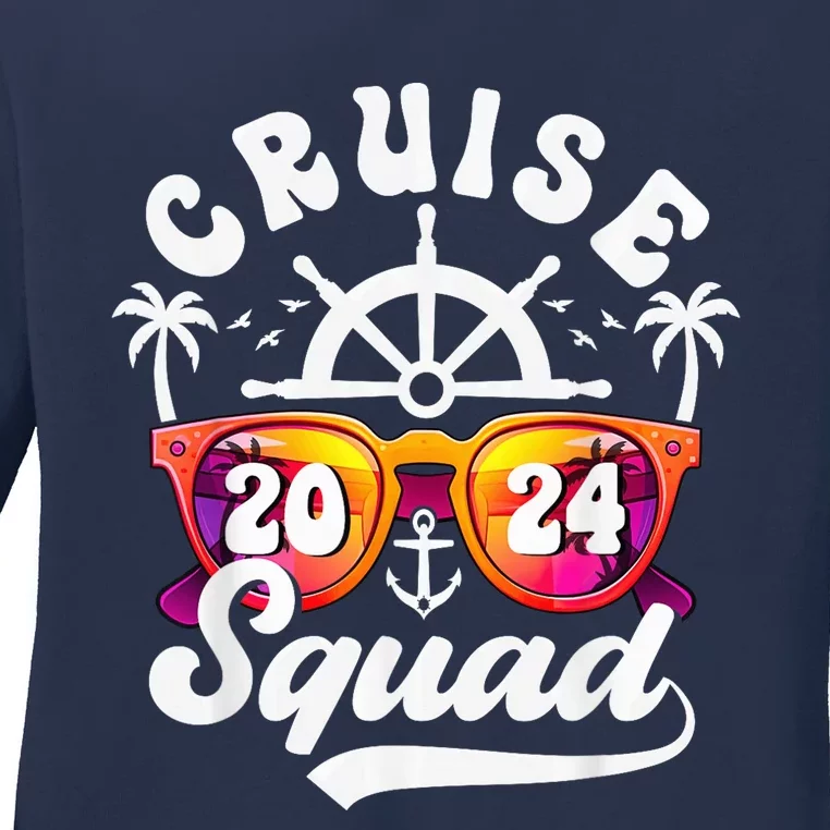 Cruise Squad 2024 Family Vacation Matching Family Group Ladies Long Sleeve Shirt